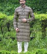 Multicolor printed poly cotton men-kurtas