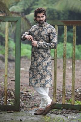 Multicolor printed poly cotton men-kurtas 1