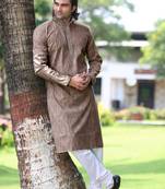 Green plain poly cotton men-kurtas