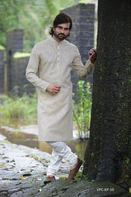 Green plain poly cotton men-kurtas 1