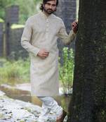 Green plain poly cotton men-kurtas