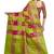 Burgundy woven silk blend saree with blouse