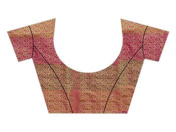 Burgundy Woven Silk Blend Saree With Blouse 4