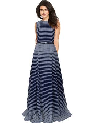 Blue printed georgette maxi-dresses 1