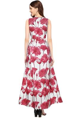 Pink printed crepe maxi-dresses 3