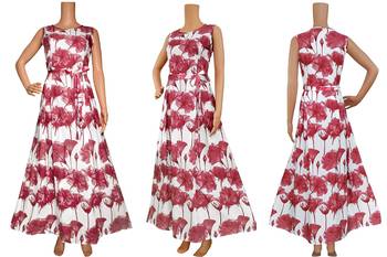 Pink printed crepe maxi-dresses 4