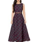 Maroon printed georgette maxi-dresses