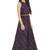Maroon printed georgette maxi-dresses