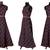Maroon printed georgette maxi-dresses