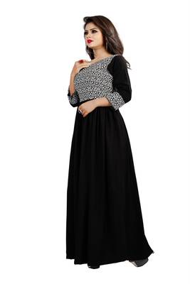 Black printed crepe maxi-dresses 2
