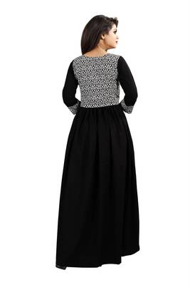 Black printed crepe maxi-dresses 3