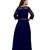 Blue plain crepe maxi-dresses