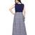 Blue printed silk blend maxi-dresses