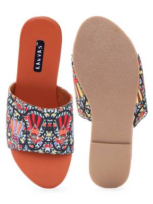 Women Ethnic Colorful Bird Slip On Chappals  4