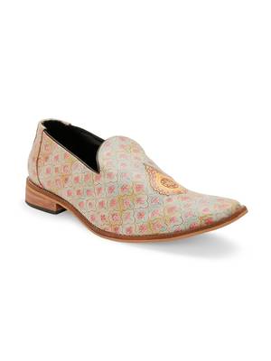 Men Ethnic Mughal Pastel Pendent Loafers Shoes 1