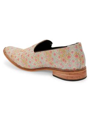 Men Ethnic Mughal Pastel Pendent Loafers Shoes 2