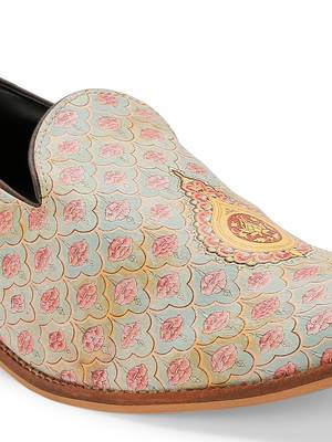 Men Ethnic Mughal Pastel Pendent Loafers Shoes 5