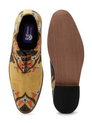 Men Ethnic Mughal Mustard Whole Cuts Shoes 4