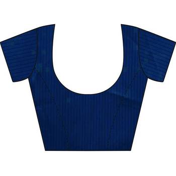 Navy blue woven art silk saree with blouse 4