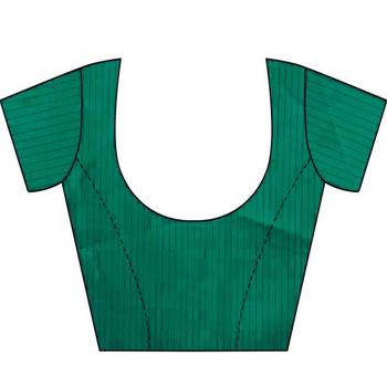 Green woven art silk saree with blouse 4