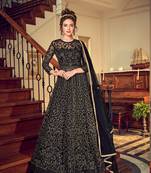 Black embroidered net salwar