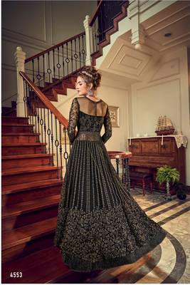 Black embroidered net salwar 3