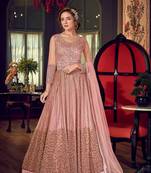 Pink embroidered net salwar