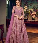 Pink embroidered net salwar
