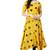 Yellow printed rayon cotton-kurtis