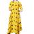 Yellow printed rayon cotton-kurtis