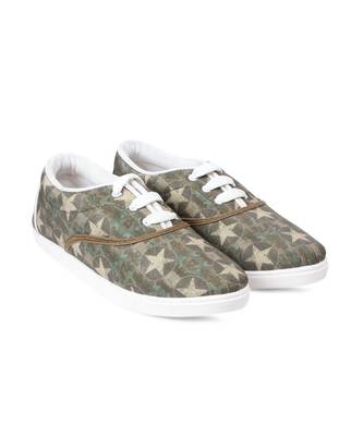 Women Olive Canvas Sneakers 1