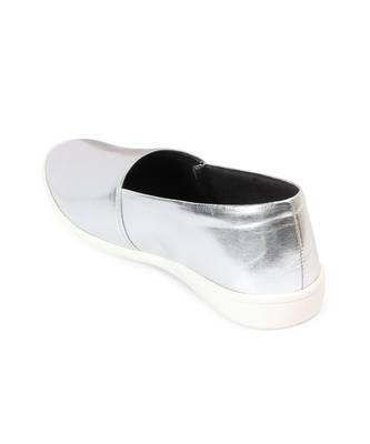 Women Silver Synthetic Slip-On Sneakers 2