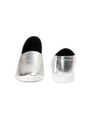 Women Silver Synthetic Slip-On Sneakers 3