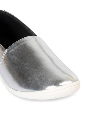 Women Silver Synthetic Slip-On Sneakers 7