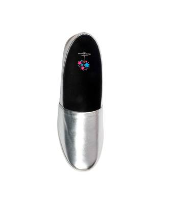 Women Silver Synthetic Slip-On Sneakers 8