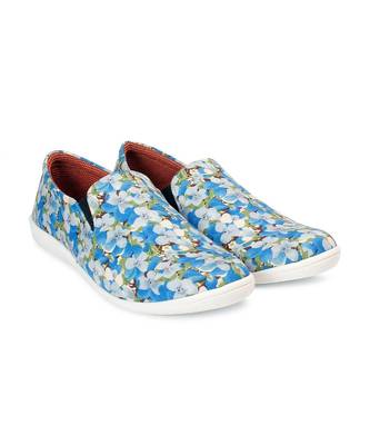 Women Blue Canvas Slip-On Sneakers 1