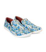 Women Blue Canvas Slip-On Sneakers