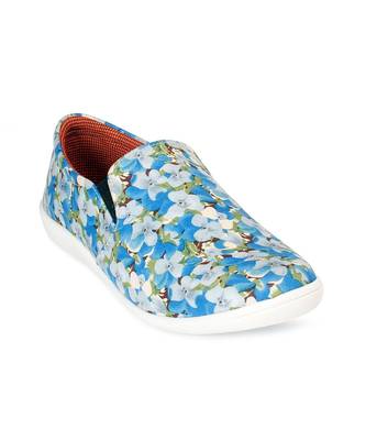 Women Blue Canvas Slip-On Sneakers 5