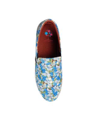 Women Blue Canvas Slip-On Sneakers 8