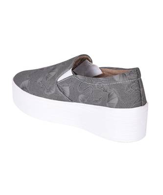 Women Grey Canvas Slip-On Sneakers 8
