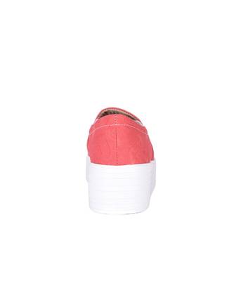 Women Red Canvas Slip-On Sneakers 6