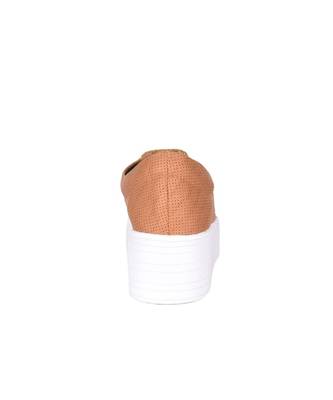 Women Tan Synthetic Leather Sneakers 6