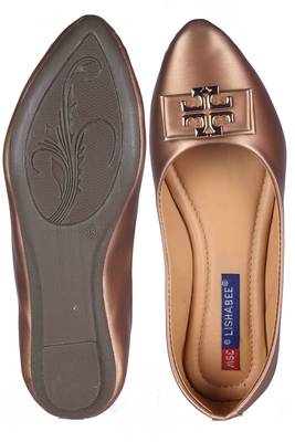 Women copper colored  slip on  Bellies 5