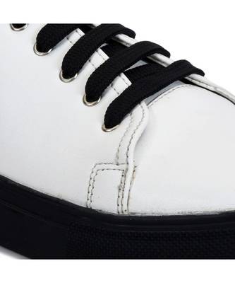 Women White Synthetic Leather Sneakers 4