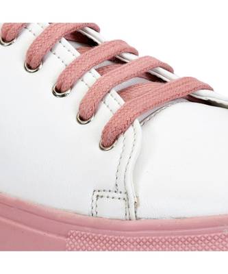 Women White Synthetic Leather Sneakers 4