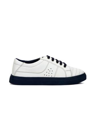 Women White Synthetic Leather Sneakers 2