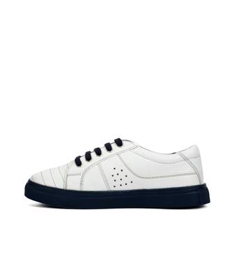 Women White Synthetic Leather Sneakers 3