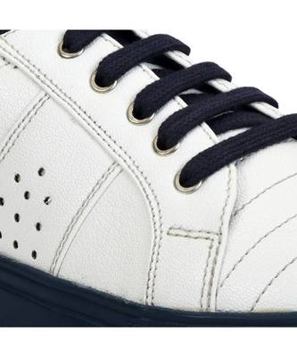 Women White Synthetic Leather Sneakers 4