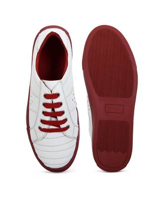 Women White Synthetic Leather Sneakers 1