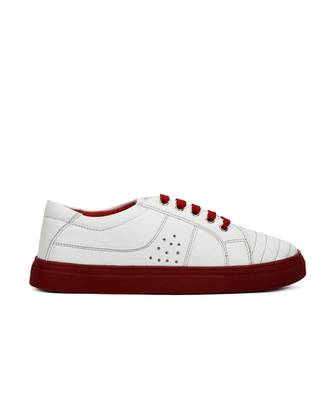 Women White Synthetic Leather Sneakers 2
